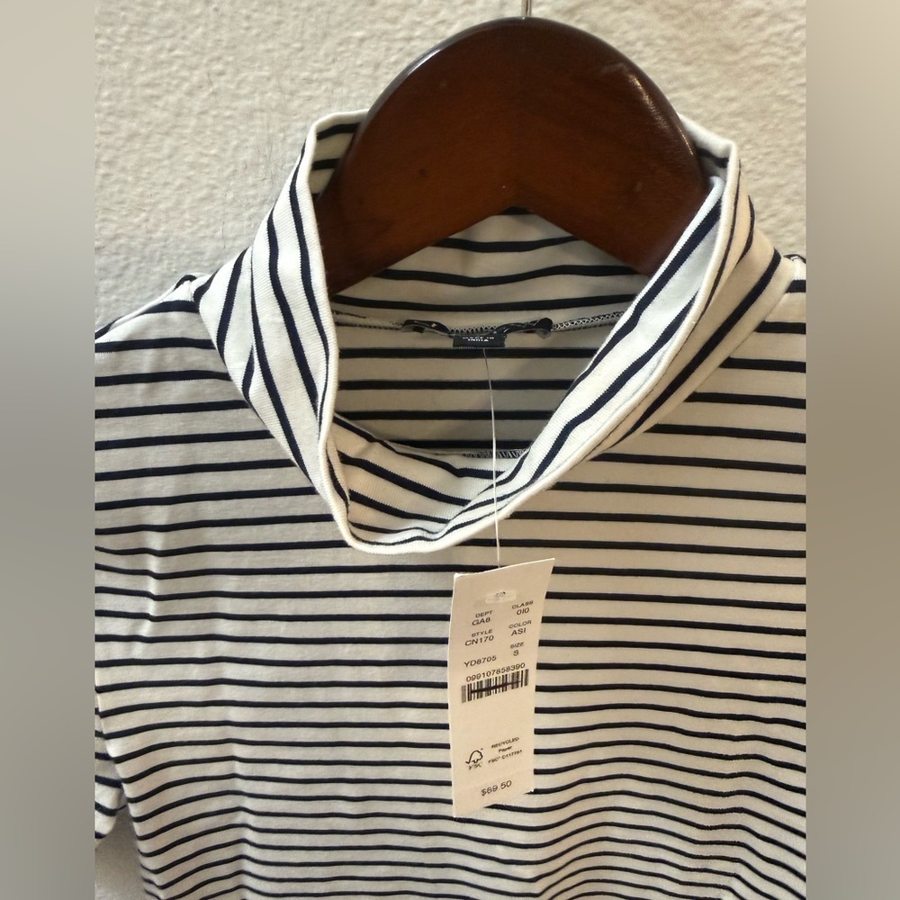 NWT J.Crew Stretch cotton-blend T-shirt in stripe size Small - Picture 4 of 6